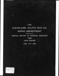 Cleveland-Cliffs Iron Company Mining Department Annual Report, 1919 (Part 1)