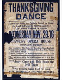 Ontonagon Thanksgiving Dance Poster