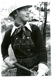 Closeup of Student Wearing Rappelling Equipment (Part of the NMU Historic Photographs Collection)