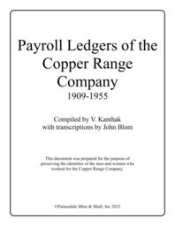 Payroll Ledgers of the Copper Range Company Index, 1909-1955