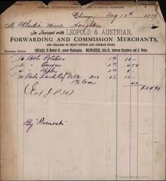 Invoice from Leopold and Austrian to Atlantic Mining Company