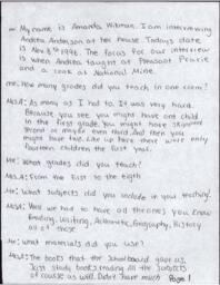 Andrea Anderson Oral History Transcript, 1996