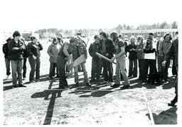 Students Doing Exercise with Square and Wood Planks (Part of the NMU Historic Photographs Collection)