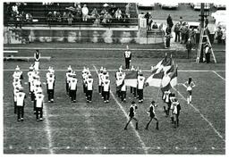 Portion of Marching Band Performing on Football Field (Part of the NMU Historic Photographs Collection)