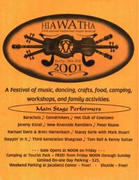 Hiawatha Music Festival Program, 2001