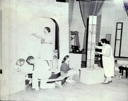 (618-02) Masquers--"Studio Three" Summer 1960: Another Photo of People Painting Sets