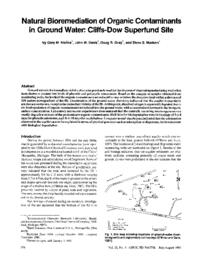 Natural Bioremediation of Organic Contaminants in Ground Water: Cliffs-Dow Superfund Site