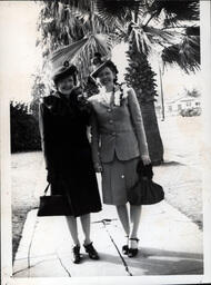 Dorotha (Davidson) Ross and Mother by Palm Tree