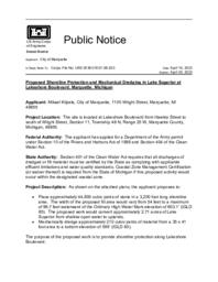 Public Notice Proposed Shoreline Protection and Mechanical Dredging in Lake Superior at Lakeshore Boulevard