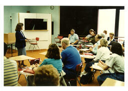 Side View of Professor Lecturing to Class of Older Students (Part of the NMU Historic Photographs Collection)