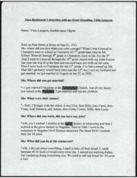 Viola Langson Oral History Transcript, undated