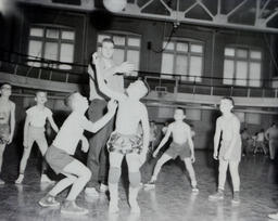 Biddy Basketball--Bob Plaid (?) 1958: Basketball Action Shot (Maybe) with Bob Plaid