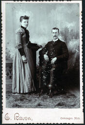 Studio Portrait of Unknown Woman and Man