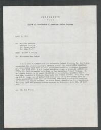 Robert R. Bailey to Marlene Gauthier, Richard Laughing, James L. Carter, and Allan Niemi, 1975-04-04