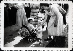 Toddler and Baby with Stroller