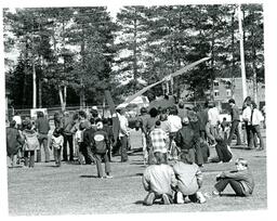 Back View of Crowd Looking at Helicopter (Part of the NMU Historic Photographs Collection)