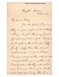 Lucius Lee Hubbard to Fannie Hubbard, 1892-03-02