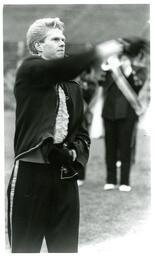 Closeup of Baton Twirler on Football Field (Part of the NMU Historic Photographs Collection)