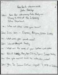 John Healey Oral History Transcript, 1993