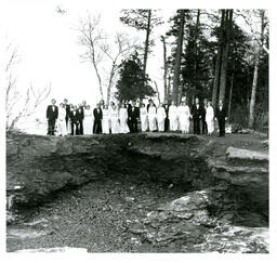 Group of Students Posing in Formal Wear Outside (Part of the NMU Historic Photographs Collection)