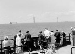 Ferry boat view of Mackinac Bridge construction (1 of 2)