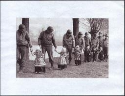 Soldiers and Children in Line