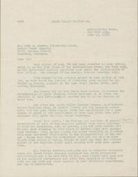 Letter to John M. Wagner (Copper Range Company) from H.K. Porter (Hyatt Roller Bearing Company)