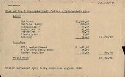 Cost of Number 3 Concrete Shaft Collar at Trimountain Mine