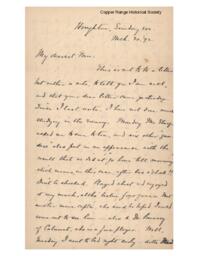 Lucius Lee Hubbard to Fannie Hubbard, 1892-03-20