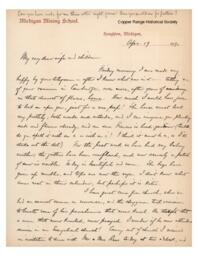 Lucius Lee Hubbard to Fannie Hubbard, 1891-04-19