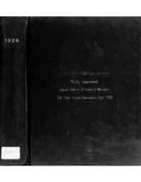 Cleveland-Cliffs Iron Company Mining Department Annual Report, 1926 (Part 1)