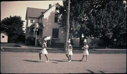 (132-006) Three Young Girls on Parade