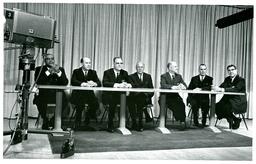 Seven Men at Press Conference (Part of the NMU Historic Photographs Collection)