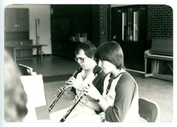 Two Students Playing Oboes (Part of the NMU Historic Photographs Collection)