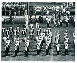 Marching Band Standing on Field (Part of the NMU Historic Photographs Collection)