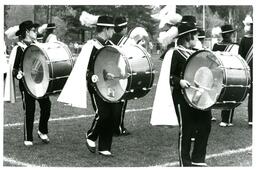 Closeup of Drummers Performing in Marching Band (Part of the NMU Historic Photographs Collection)