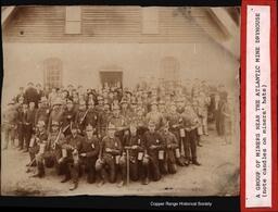 A Group of Miners near the Atlantic Mine Dryhouse