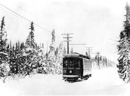 Winter Scene with Streetcar in Houghton County, Michigan (2 of 2)