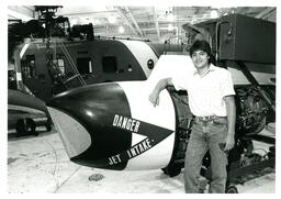 Student Leaning on Jet Engine Intake (Part of the NMU Historic Photographs Collection)