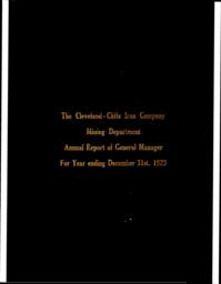 Cleveland-Cliffs Iron Company Mining Department Annual Report, 1929 (Part 1)