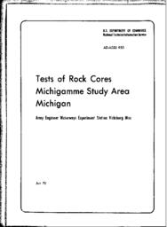 Tests of Rock Cores, Michigamme Study Area