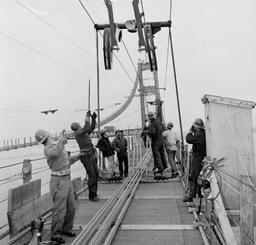 Cable spinning for Mackinac Bridge (2 of 67)