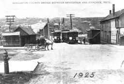 Streetcars Crossing Portage Lake Bridge