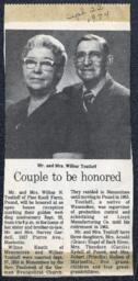 Wilbur Toutloff and Wilma Knuth Toutloff newspaper article