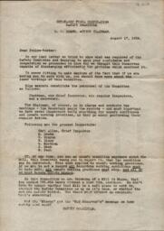 Ontonagon Fibre Corporation Safety Committee to Fellow-Worker, 1934-08-17