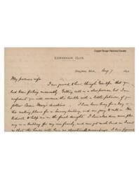 Lucius Lee Hubbard to Fannie Hubbard, 1893-08-07