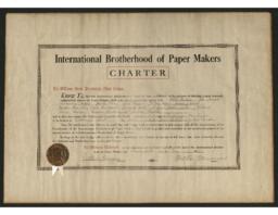 International Brotherhood of Paperworkers Ontonagon Local Charter, 1937