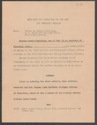 Webster Donald Morrison press release, undated