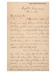 Lucius Lee Hubbard to Fannie Hubbard, 1892-11-11