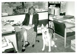 Professor and Dog in Office (Part of the NMU Historic Photographs Collection)